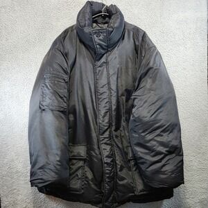 The Bare Fox Mens 4XL Black Puffer Parka Winter Jacket Duck Down Winter As Is